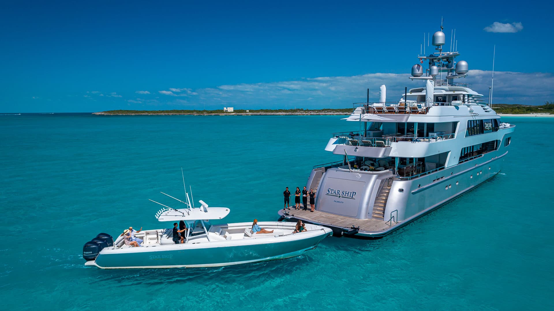 Starship yacht cruising